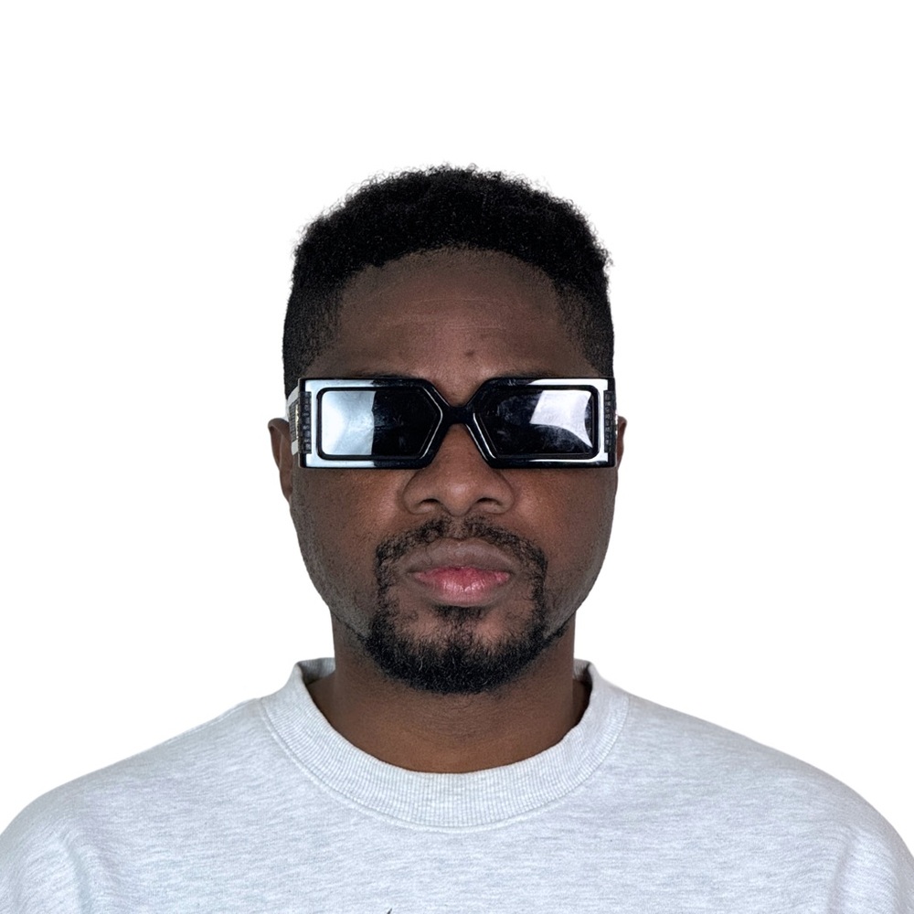 Black And Tan Rectangular Sunglasses - image 3